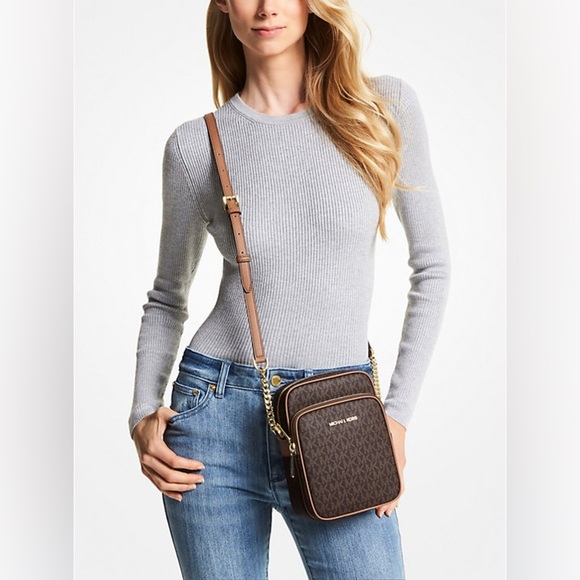 Michael Kors Signature Brown Crossbody Bag - Picture 1 of 13